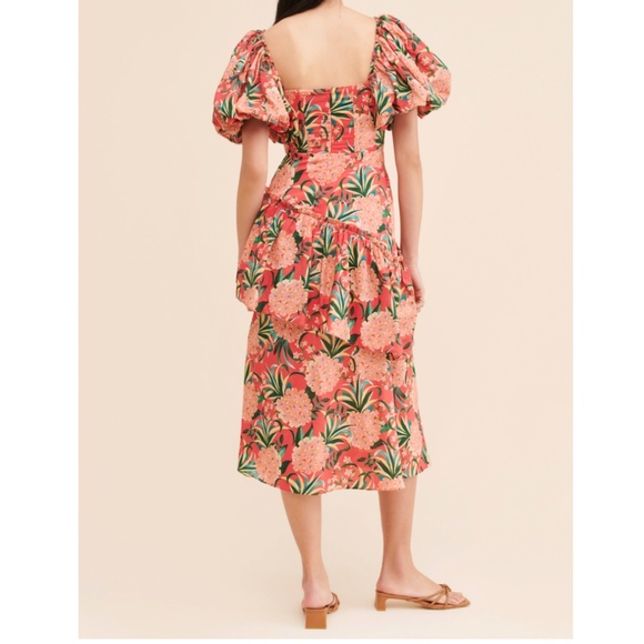 NWT | FARM Rio Pineapple Bloom Midi Dress | Size XL - Picture 4 of 7